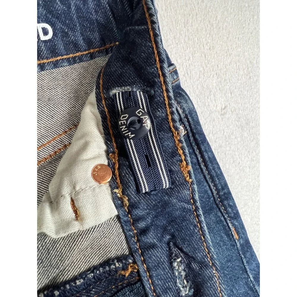 Gap Kids Girls Blue Denim Girlfriend Jeans Size 10 Adjustable Waist Medium Wash